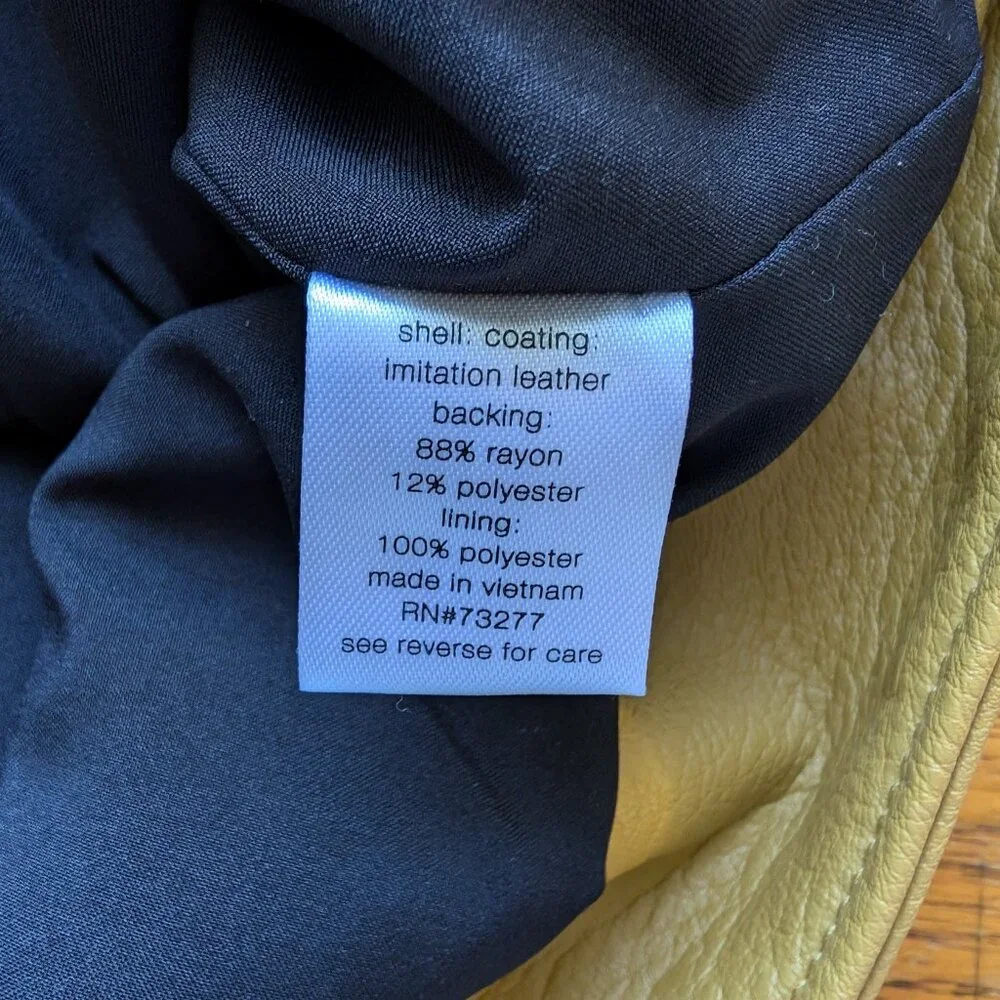 Elizabeth and James mustard yellow faux leather vegan moto jacket size Lg NWT - Picture 6 of 7
